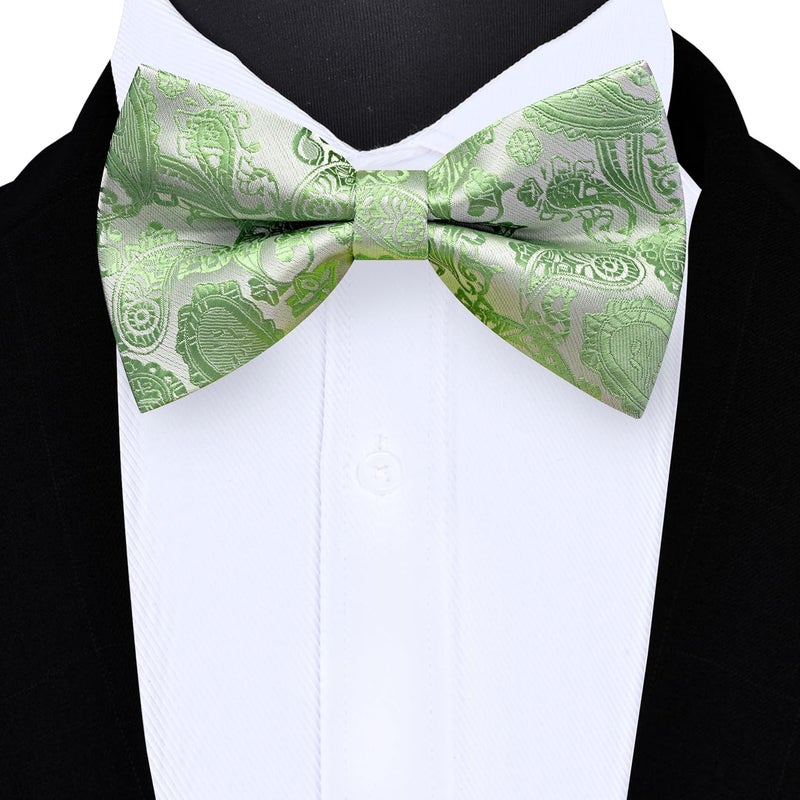GUSLESON Bow Ties for Men Pre-tied Adjustable Paisley Bowties for Wedding Business Party - Image 2